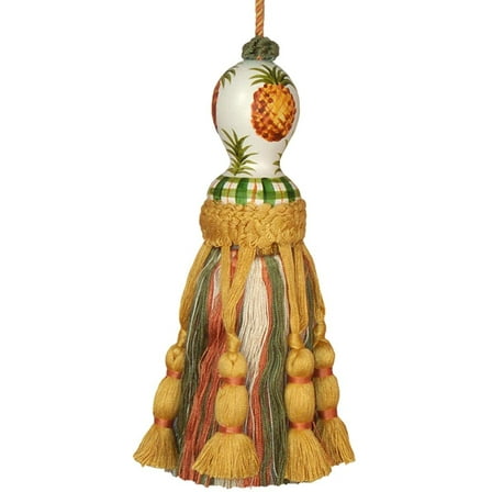 Tassel Pineapple Pair Polyrayon Carved Wooden Head Wood New Hand-Painted  JK-233