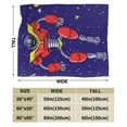 thumbnail image 3 of DouZhe Ultra-Soft Micro Fleece Lightweight Flannel Bed Blanket, Cyborg Alien Robot Astronaut Print Cozy Warm Throw Blankets, 50"x40", 3 of 7