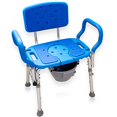 thumbnail image 1 of Platinum Health Samson Deluxe Chaise de Douche/bain/commode 3-en-1, Capacité de 600lb, Rembourrée avec Découpe et Insert. Robuste avec Hauteur Réglable et Siège TG, 1 of 4