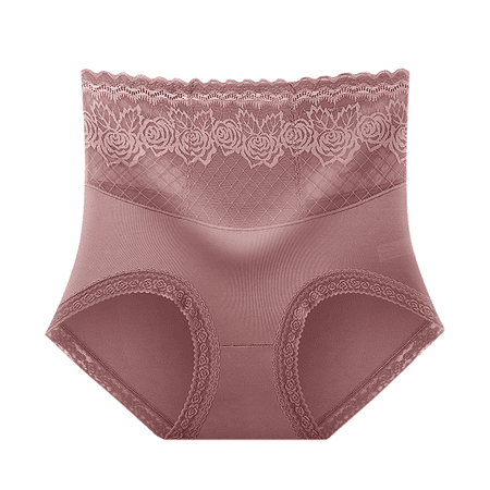 Meiodtion Underwear for Women Moisture Wicking High Waist Breathable Panties Cute Lace Waistband Comfort Panty Red L