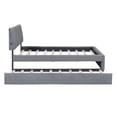 thumbnail image 6 of Full Size Platform Bed with Trundle,Teddy Fleece Upholstered Bed Frame with LED Light and USB Ports,Modern Full Bed for Kids Teens Adults Bedroom,Gray, 6 of 7