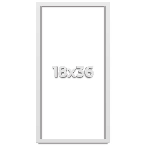 18x36 Shadow Box High Gloss White Display Frame | 1.625 Inches Deep | 1 Inch Moulding Width | Solid