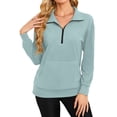 thumbnail image 2 of TARAINYA Women Oversized Half Zip Sweatshirt Casual Quarter Zip Pullover with Pocket, 2 of 8