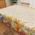 thumbnail image 5 of Duangreer Fall Harvest Festival Rectangle Tablecloth, Retro Pumpkin Apple Corn Print, Table Cover with Waterproof Wrinkle Resistant, 60 x 84 Inch, 5 of 5