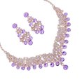 thumbnail image 2 of KAKOWELY 1 juego de collar y pendientes de boda con brillantes diamantes de imitación y cadena para el cuello., 2 of 5