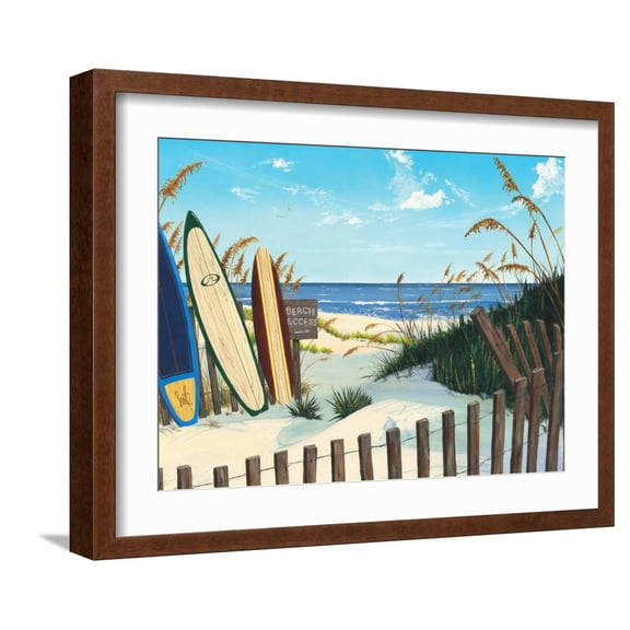 Art.com Beach Access Art Print by Scott Westmoreland, Brown Frame Wall Art, 21" x 17"