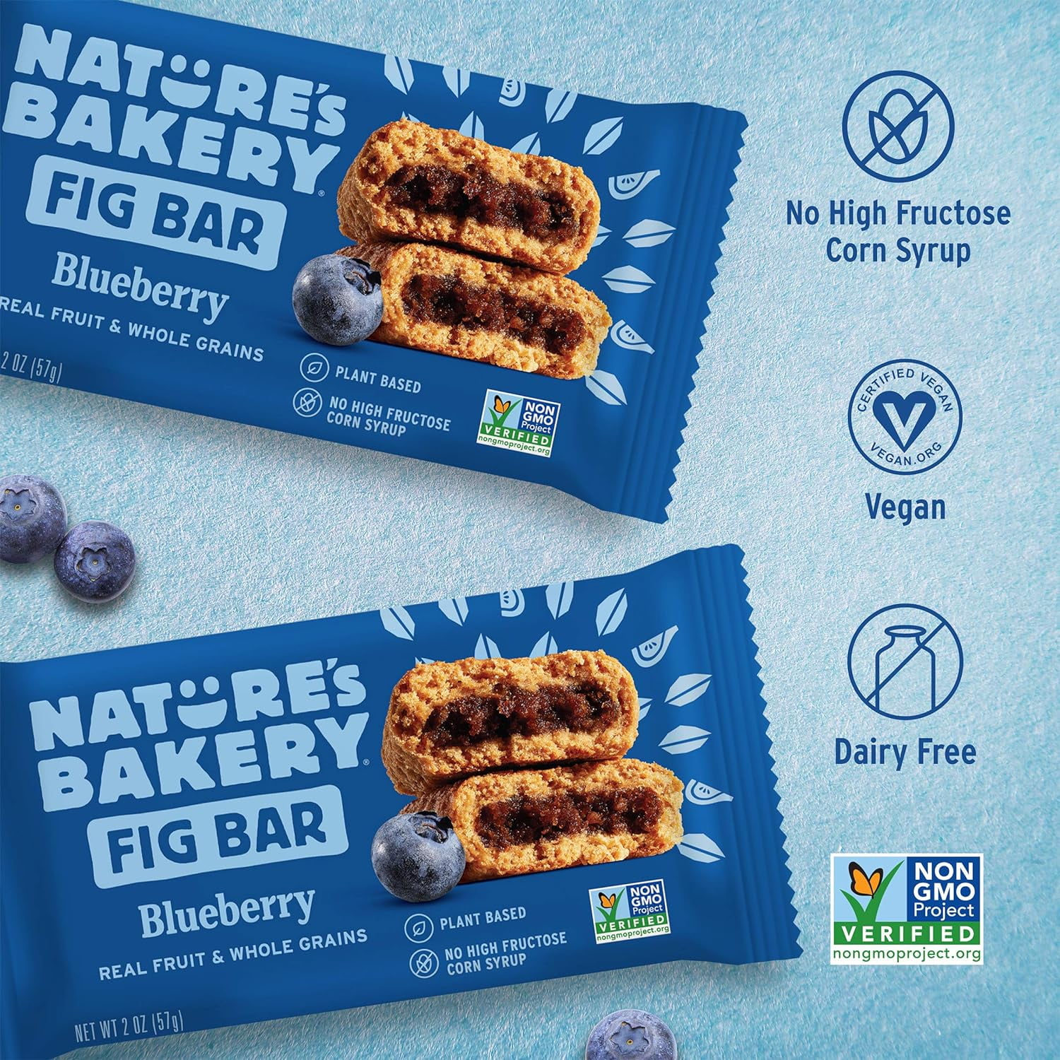 Nature's Bakery Whole Wheat Soft Fig Bars 14 Count, GMO-Free Vegan Bag Brownie