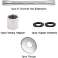 thumbnail image 5 of LinenLoon Adjustable Shower Head Arm with Flange.swivel shower arm adapter，8 Inch Shower Arm Extension. Bendable Shower Head Extension Pipe Arm for Fixed Bathroom Shower Head, 5 of 5