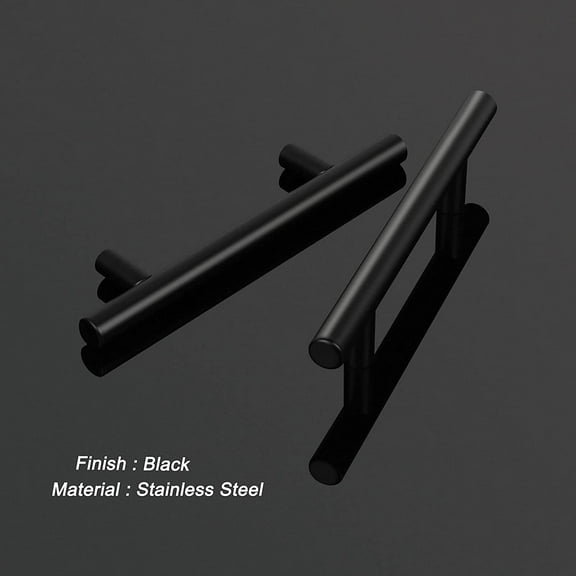 Cabinet Hardware Black Cabinet Pulls, 3-1/2 inch Hole Centers Drawer pulls, Stainless Steel Cabinet Handles of 10 Pack for Kitchen Furniture