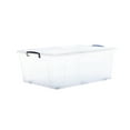 thumbnail image 5 of Clear Plastic Stackable Wheeled Storage Bin with Lid, Home Organizer, Can Be Placed in Storage Room, Playroom, Under the Bed... Designed to Use for Clothes, Toys, Books, etc. 32 qt., By Superio., 5 of 5