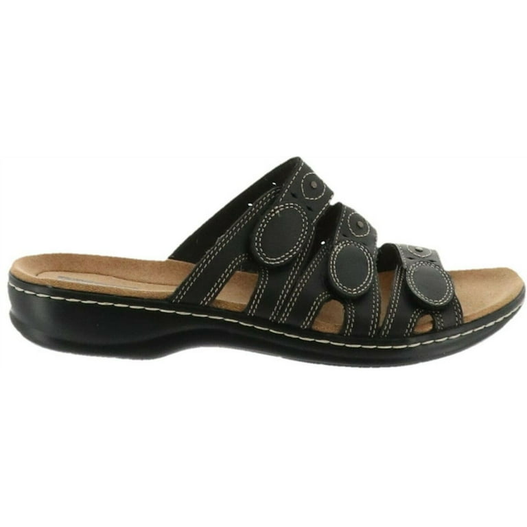 Clarks Bendables Leisa Cacti Leather Triple Strap Slides A251816