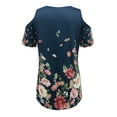 thumbnail image 4 of FASHIONWT Women Summer Printed O-Neck Crew Neck Off-Shoulder Casual T-shirt Top, 4 of 4