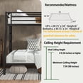 thumbnail image 5 of Miniyam Twin over Full Metal Bunk Bed with Guardrail, Dual Ladders, Quiet Slat Support, Under-Bed Storage, Black, 5 of 9