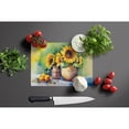 thumbnail image 2 of Sunflowers in Watercolor Glass Cutting Board Large 12 in x 15 in, 2 of 5