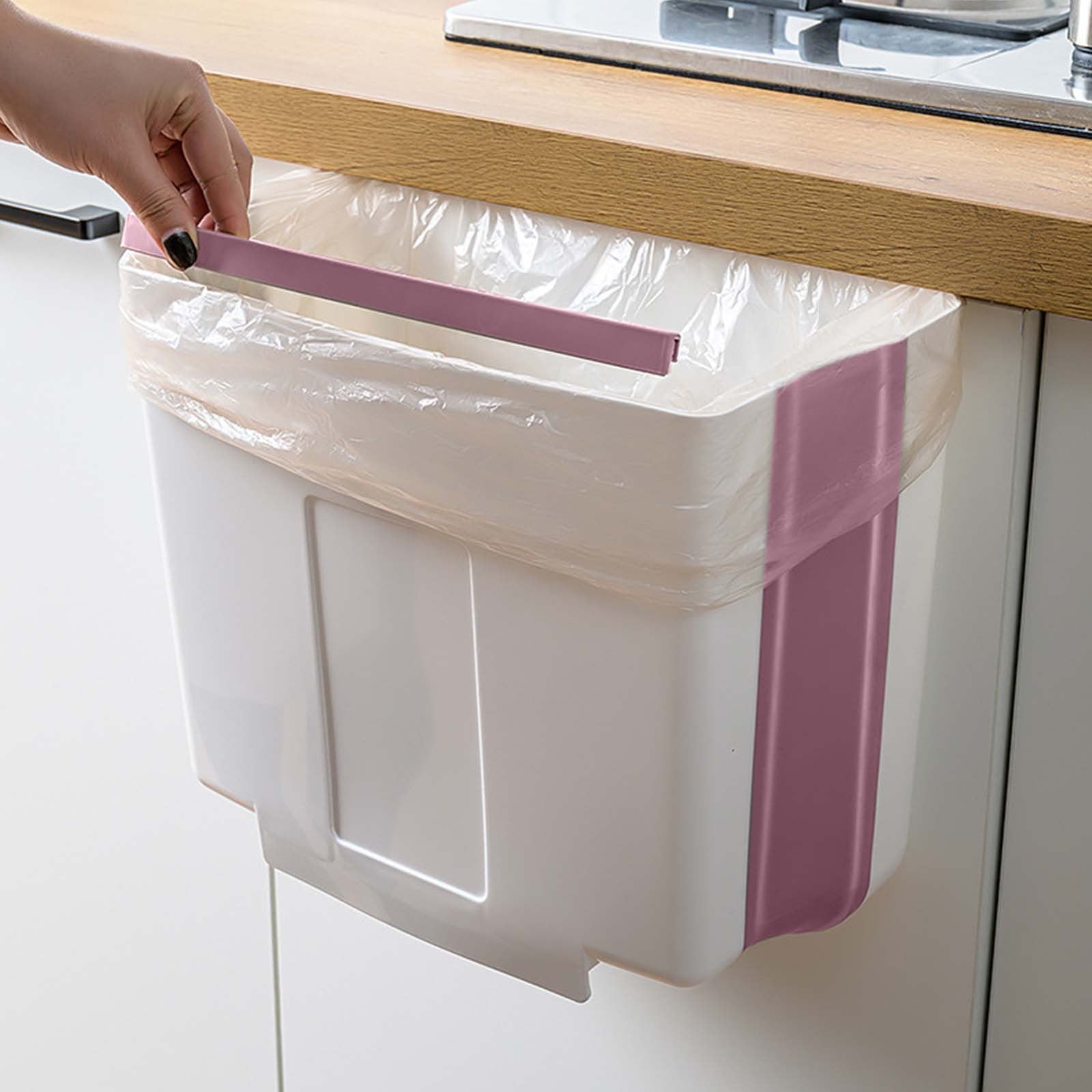 RKSTN Kitchen Trash Can Hangable and Foldable Trash Can Household