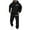Black, variant on Men's Casual Hoodie Sweat Suit Set, Loose Fit Printed Pullover Hooded Sweatshirt with Jogger Pants for Autumn Winter Daily Wear, 2-Piece Gym Workout Tracksuit