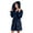 Dark Blue, variant on Unisex Warm Pajamas Household Clothes Solid Bathrobe Lengthened Night-robe Woman's Nightgown Hooded Robes Brown Robes Sleepwear for Woman S-2XL