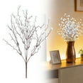 thumbnail image 4 of ZFSBZBS 3Pcs Plum Branches Artificial Flowers Blossom Long with Frosted Powder Blossom for Indoor Decoration Tall Vase Arrangements Home Wedding Table Centerpieces,White,40*10*3cm, 4 of 5