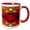 Red/White, variant on 3drose, Bold Red, Orange and Yellow Abstract., 15oz Two-tone Red Mug