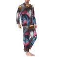 thumbnail image 2 of Logiee Lady Duck Print Mens Long Sleeve Pajama Set,Notched Collar Pajamas for Men, Men's Sleepwear,Mens Sleepwear with Pockets & Button Down-Large, 2 of 7
