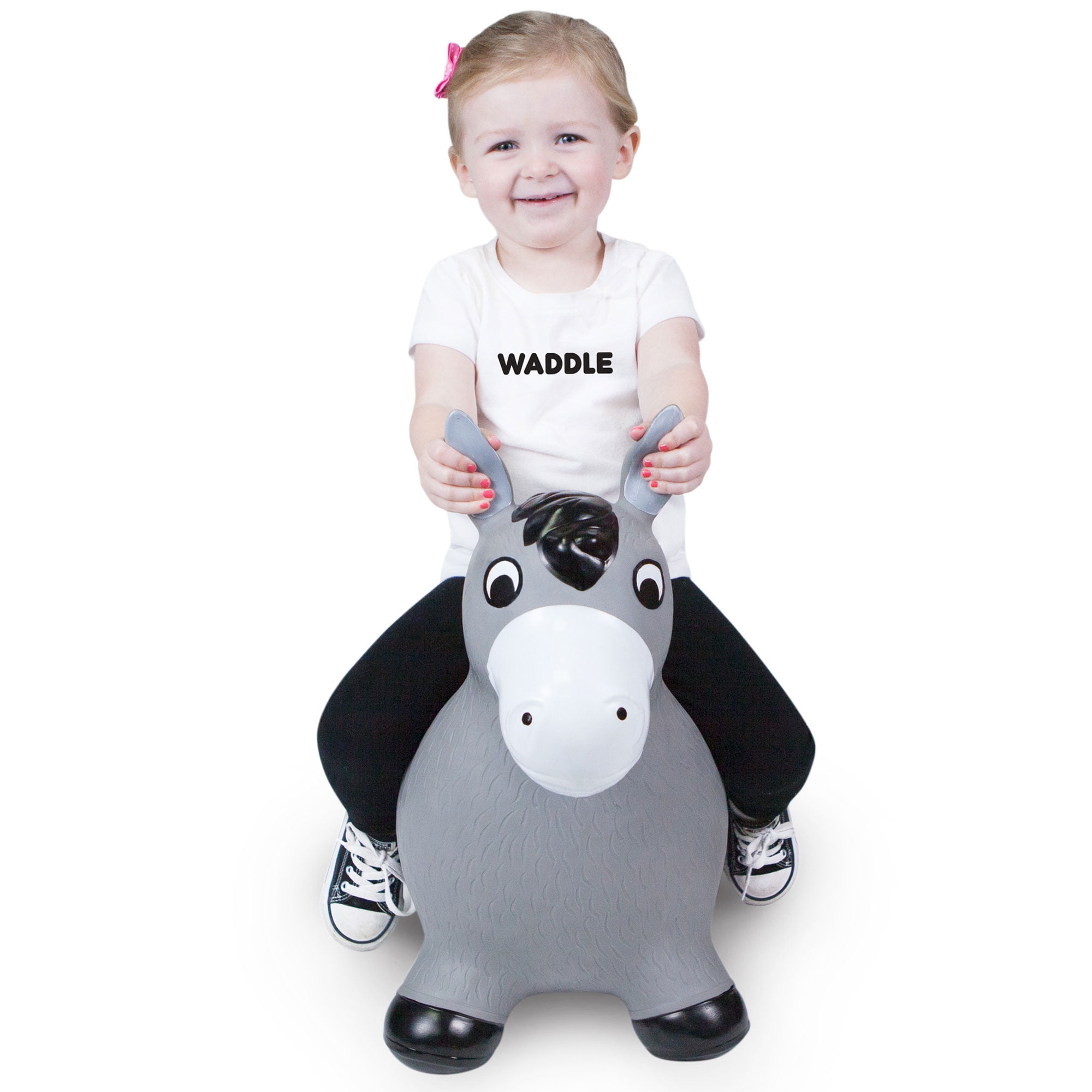Waddle! Horse Bouncer! Inflatable Ride on Toy (Grey)