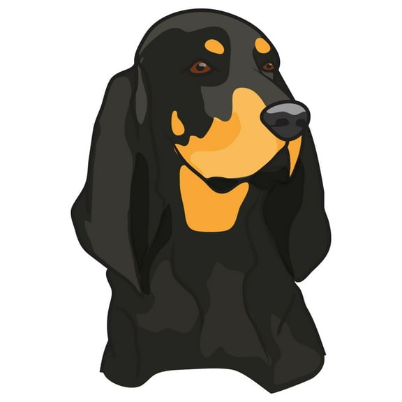 Black And Tan Coonhound Decal | Indoor/Outdoor | Dog Lover Super Cute Sticker for SUV Windows, Dorm Rooms, Bedroom, Offices | SignMission personalized gift | 18"