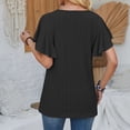 thumbnail image 5 of Fgnfyis Women'S T-Shirts Lace Collar Flutter Sleeve Casual Blouse Loose Fit Summer Basic Tee Top Womens Short Sleeve Tops Black S, 5 of 5