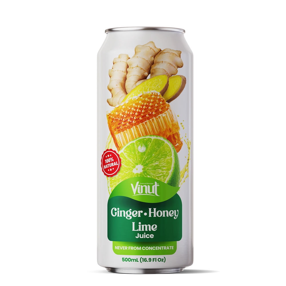 VINUT 16.9 fl oz 100% Natural Ginger, Honey, Lime Juice drink – Not from Concentrate