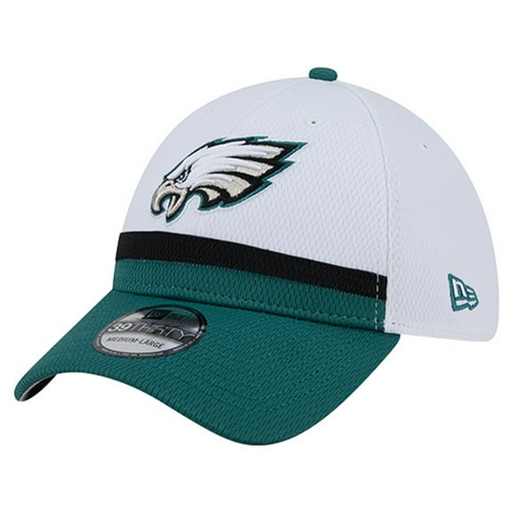 Men's New Era  White/Midnight Green Philadelphia Eagles Dashmark Rays 39THIRTY Flex Hat