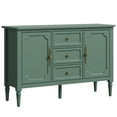 thumbnail image 4 of CozyHome Green Storage Cabinet, Mid-Century Buffet Cabinet with 2 Doors & 3 Drawers, Accent Sideboard Cabinet with Adjustable Shelves & Turned Legs, Great for Entryway, Living Room, Dining Room, 4 of 9