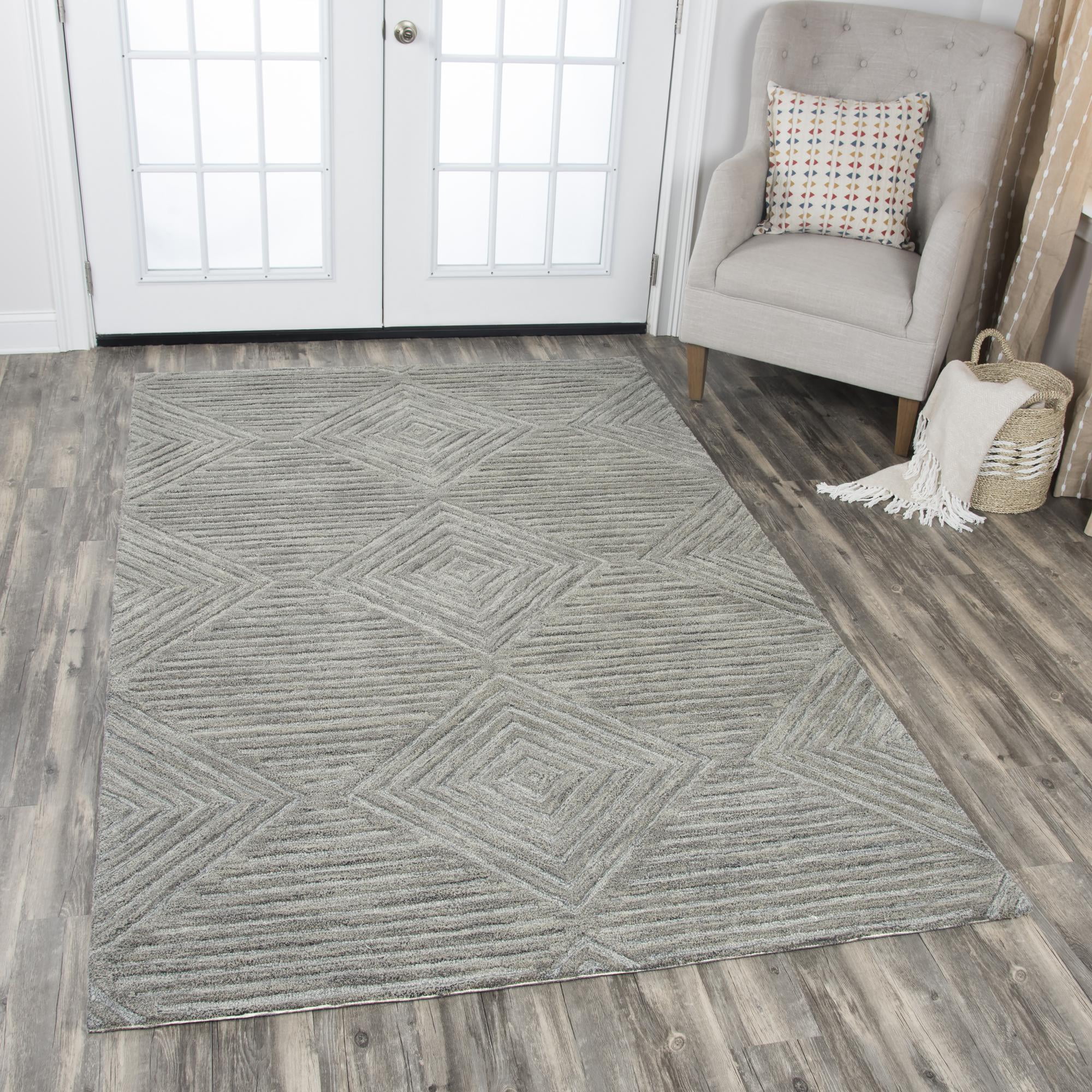 Rizzy Home ID916A Gray 10' x 13' HandTufted Area Rug