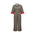 thumbnail image 6 of HSHMT Womens 2 Piece Outfits Sweatsuits Sets Women's Leopard Print Color Block Short Sleeved Loose Shirt And Elastic Waist Pocket Pants Set, 6 of 7