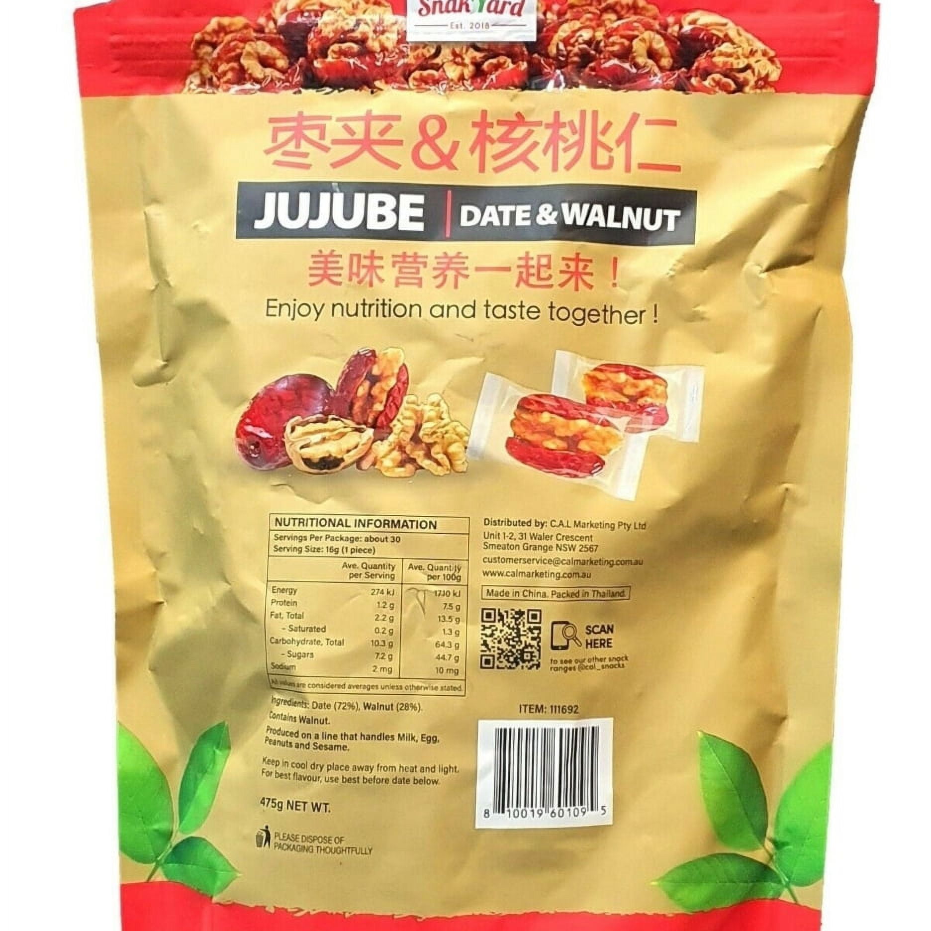 The Snak Yard Jujube Date and Walnut Snack, Ounce