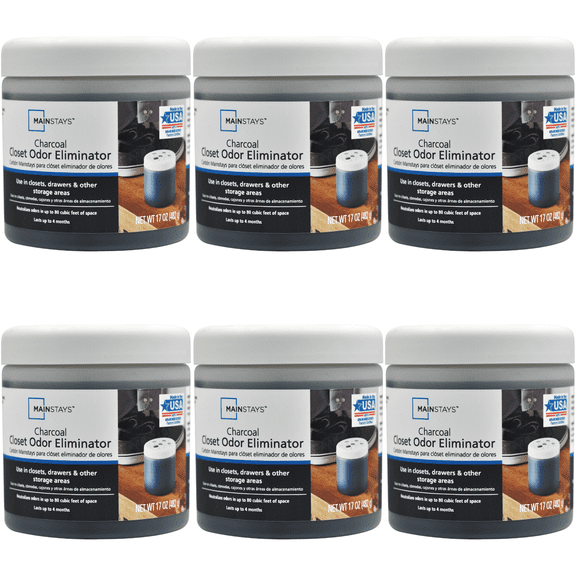 Mainstays Charcoal Closet Odor Eliminator, Fragrance Free, 17 oz, 6 Count