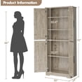 thumbnail image 2 of 70 Inch Tall Kitchen Pantry Cabinet, Freestanding Storage Cabinet with 4 Doors and Adjustable Shelves, Utility Hutch Cupboard for Dining Room, Bathroom, Living Room, 2 of 9