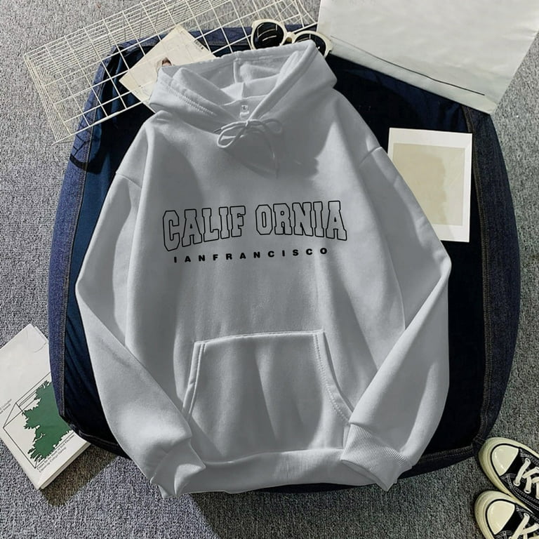 JDEFEG Plain Hoodies Womens Cute Sweatshirt Long Sleeve Hoodie Cotton Pullover Top with Pockets with Pockets Ladies Extra Small Sweatshirt Polyester