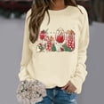 thumbnail image 2 of VBARHMQRT Chandail Ras du Cou pour Femmes Automne Hiver Noël Snowman Verre Imprimé Chandail à Capuchon Chandail à Capuchon, 2 of 4