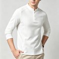 thumbnail image 5 of Chbgutlmr Undershirts for Men Long Sleeve Notch Neck Quarter Button T-Shirts Casual Fall Comfy Plain Shirts, 5 of 5