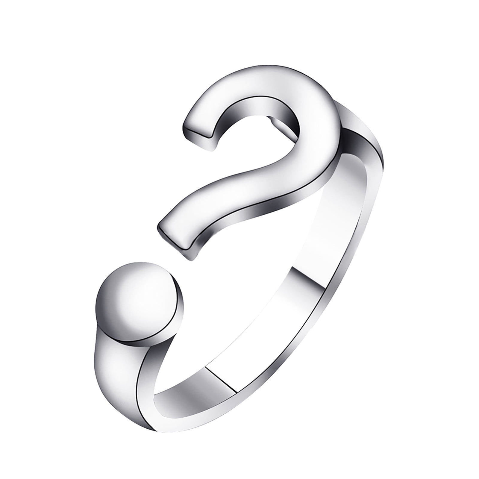 Adjustable Question Mark Ring Handmade Band Ring Solid 925 Sterling Silver SR-2 