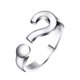 thumbnail image 2 of Anillos para mujer, regalos para mujer, anillo de joyería de moda ajustable con apertura de signo de interrogación abierto para mujer, 2 of 5