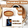 thumbnail image 2 of Rattan Round Serving Tray, Hand-Woven Rattan Tray Serving Tray with Handles, Wicker Tray Basket Tray for Bread Fruit Food Coffee Breakfast Display, 2 of 7