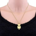 thumbnail image 4 of Collar con colgante elegante Jumpingount contorno de águila plata, 4 of 6