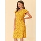 thumbnail image 2 of Vestido A Media Pierna Con Cuello En V Y Manga Flutter Boho Para Mujer Amarillo M, 2 of 6