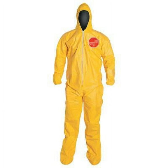 Dupont Coveralls,6XL,Ylw,Tychem 2000,PK12 QC122BYL6X001200