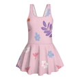 thumbnail image 4 of Uourmeti Girls' One Piece Skirted Swim Dress - Whimsical Floral & Dragonfly Print, Quick Dry, Built-in Liner, Perfect for Beach & Pool Vacation, 4 of 8
