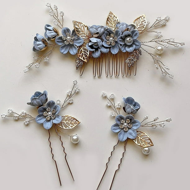Light Blue Hair Accessories, Flower Hair Clips, Bridal Hair Accessory, Blue  Wedding Hair Comb, Periwinkle Bridal Hairpiece, With Crystals New #2226876  Weddbook | Flower Rhinestones Hair Combs Accessories (blue) 