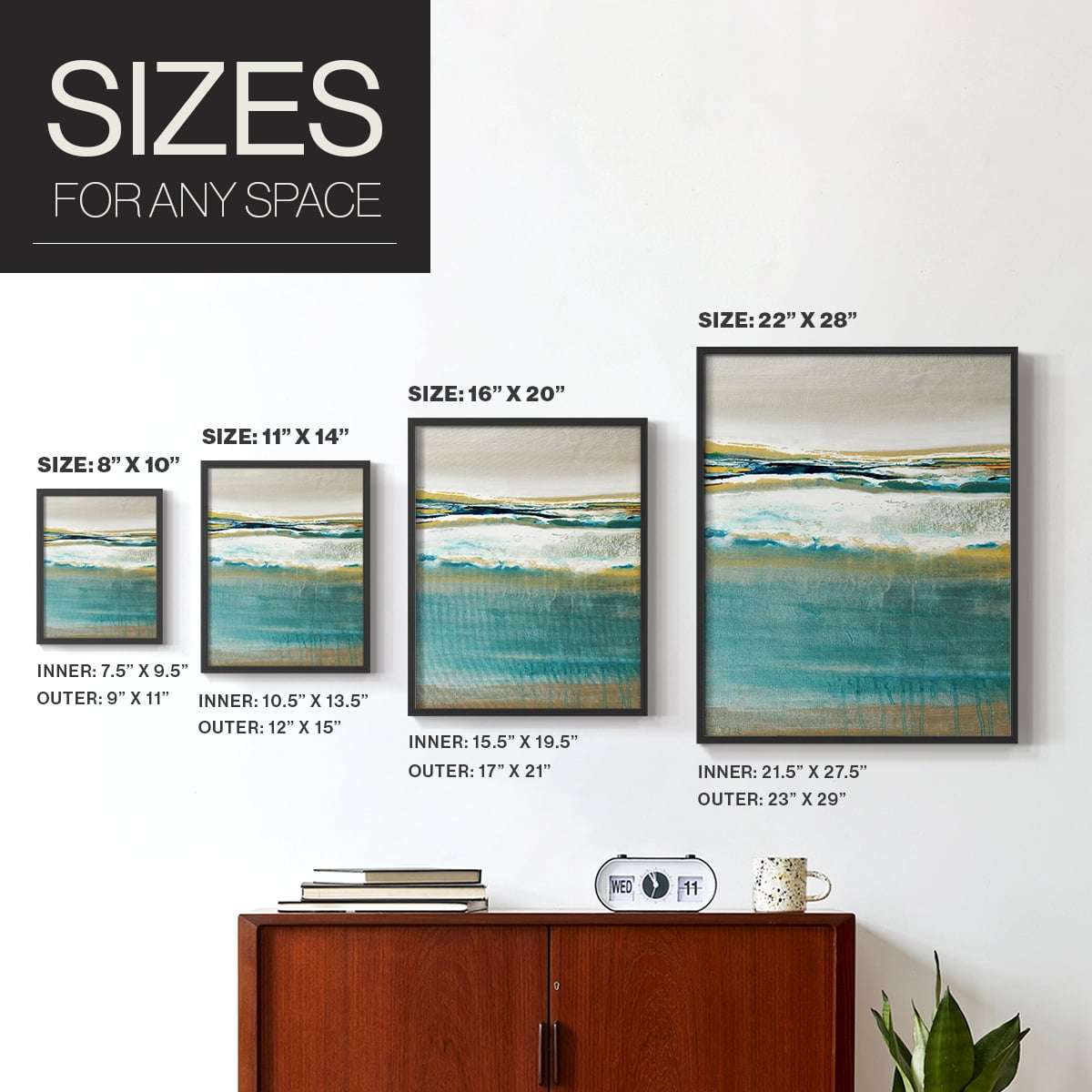 Aqua Quartz V2 Framed Print in Black Solid Wood Framed Print No Nail Hanging