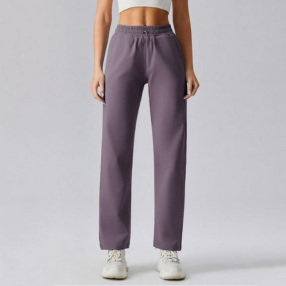 Aloohaidyvio Womens Fleece Sweatpants Fall Baggy Athletic Straight Leg Pants with Pockets