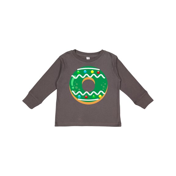 Inktastic Festive Christmas Donut with Sprinkles Boys or Girls Long Sleeve Toddler T-Shirt