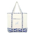 thumbnail image 2 of DALIX Women's Personalized Shopping Tote Bag Monogram Blue Antique Fish Ballent Zippered Letter A, 2 of 8